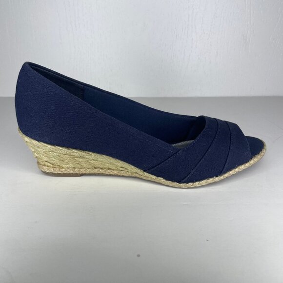 Coach and Four Women's Espadrilles Black Open Toe Wedge Sandals Sz 8.5 Casual - Picture 3 of 8